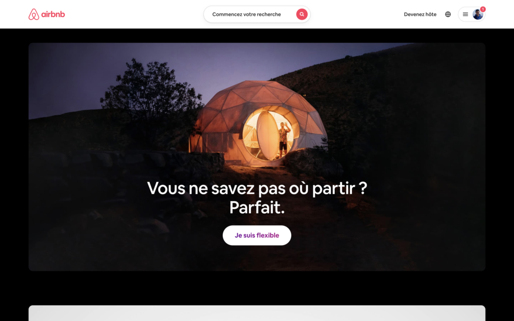 créer une Landing page performante exemple Airbnb